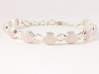 Zware zilveren armband met rozenkwarts afbeelding 1