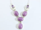 Zilveren ketting met paarse fosfosideriet en amethist afbeelding 3