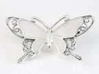 Zilveren vlinder broche met parelmoer afbeelding 1
