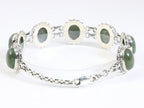 Zware bewerkte zilveren armband met jade afbeelding 2