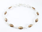 Fijne zilveren armband met rookkwarts afbeelding 1