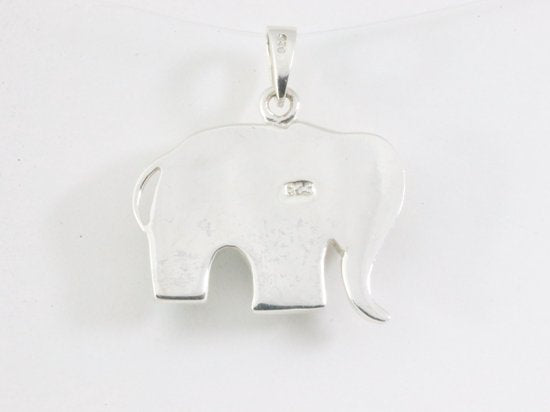 Zilveren olifant hanger met abalone schelp afbeelding 3