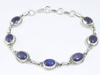 Bewerkte zilveren armband met lapis lazuli afbeelding 1