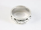 Zware zilveren ring met kabelpatroon afbeelding 2