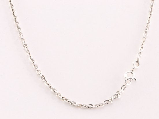 Druppelvormige zilveren hanger met grijze oceaan jaspis aan ketting afbeelding 4