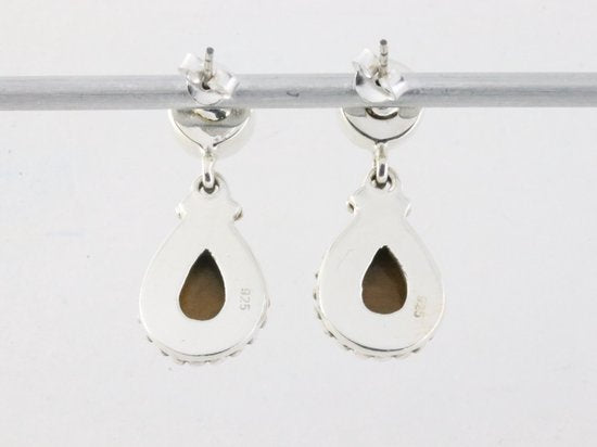 Bewerkte zilveren oorstekers met tijgeroog afbeelding 3