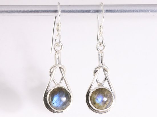 Zilveren oorbellen met labradoriet afbeelding 4