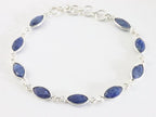 Fijne zilveren armband met blauwe saffier afbeelding 1
