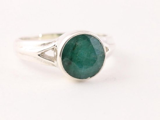 Zilveren ring met smaragd afbeelding 1