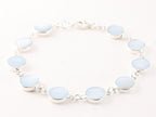 Hoogglans zilveren armband met blauwe schelp afbeelding 1