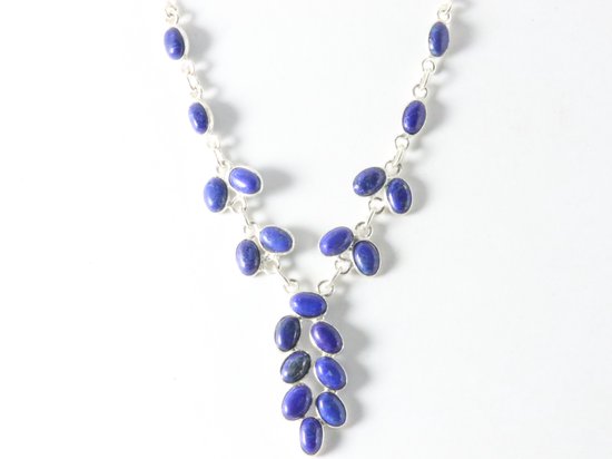 Zilveren ketting met lapis lazuli afbeelding 3