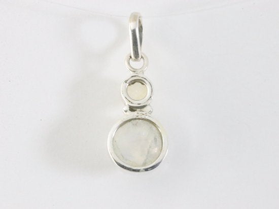 Fijne zilveren hanger met regenboog maansteen en citrien afbeelding 3