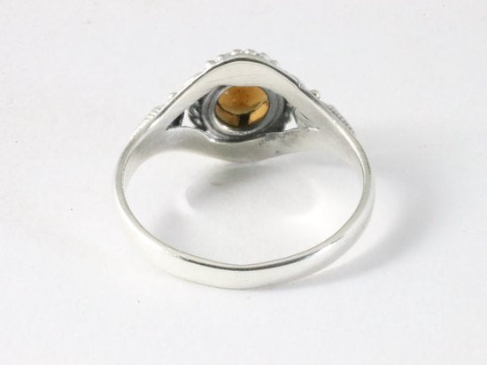 Fijne bewerkte zilveren ring met rookkwarts afbeelding 3