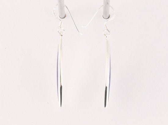 Lange fijne zilveren oorbellen met lapis lazuli afbeelding 2