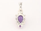 Opengewerkte zilveren hanger met amethist afbeelding 2