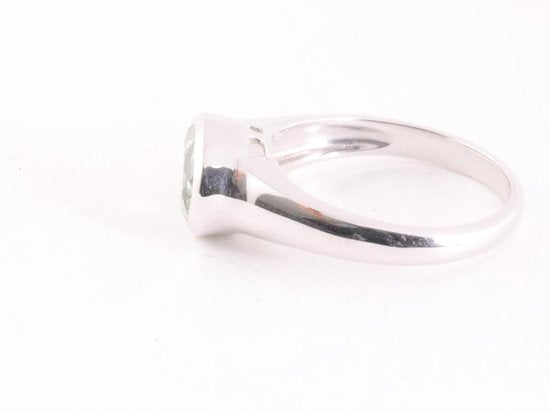 Zilveren ring met groene amethist afbeelding 3
