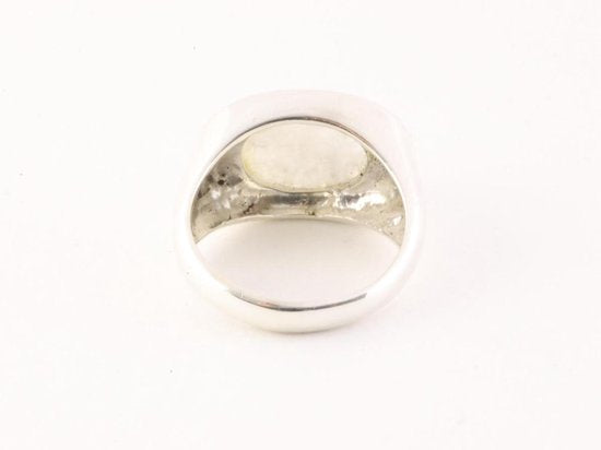 Zilveren ring met regenboog maansteen afbeelding 4