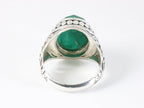 Zware bewerkte zilveren ring met smaragd afbeelding 3