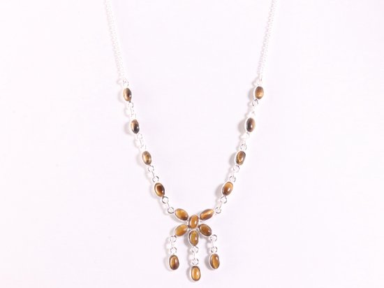 Zilveren ketting met tijgeroog afbeelding 4