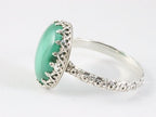 Bewerkte zilveren ring met malachiet afbeelding 2