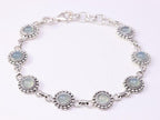 Bewerkte zilveren armband met aqua chalcedoon afbeelding 1