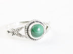Fijne bewerkte zilveren ring met malachiet afbeelding 1