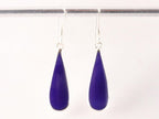 Druppelvormige zilveren oorbellen met paarse agaat afbeelding 3