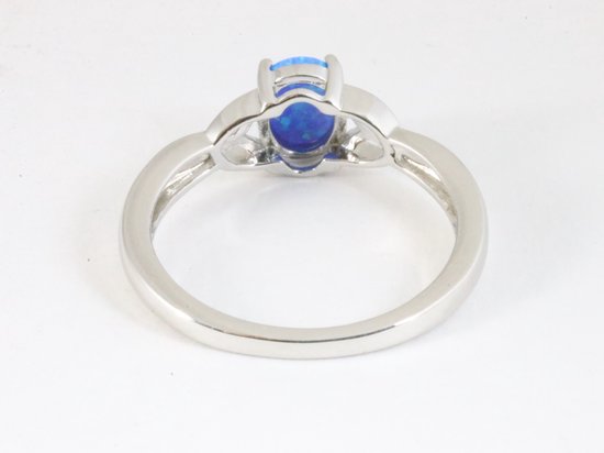 Hoogglans zilveren ring met Australische opaal afbeelding 3