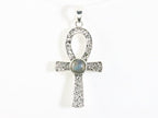 Bewerkte zilveren ankh hanger met labradoriet afbeelding 3