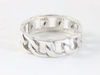 Zilveren ring met gourmet schakels afbeelding 1
