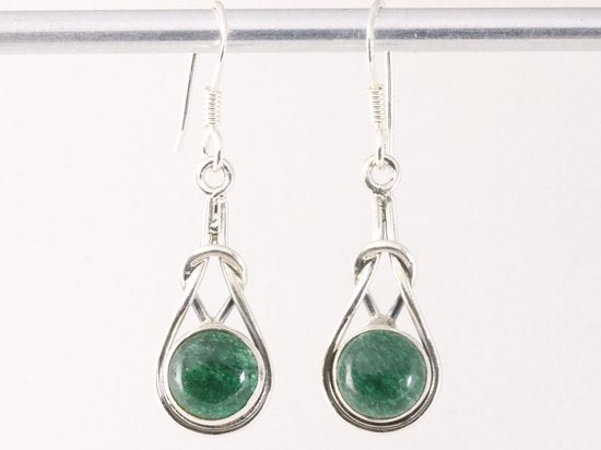 Zilveren oorbellen met jade afbeelding 4