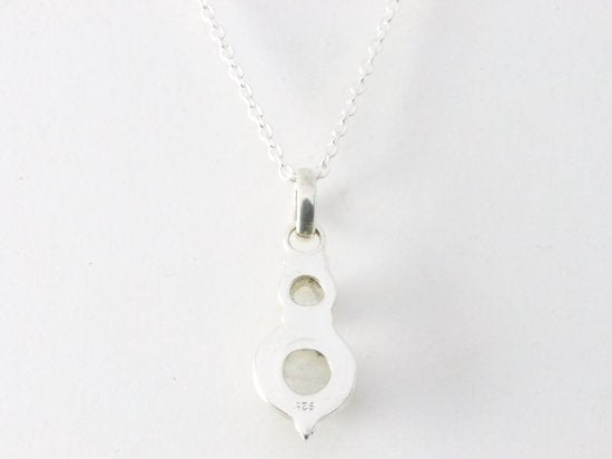 Fijne zilveren hanger met parel aan ketting afbeelding 3