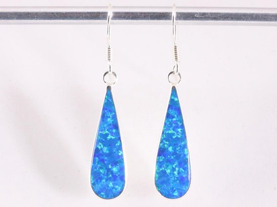 Druppelvormige zilveren oorbellen met Australische opaal afbeelding 4