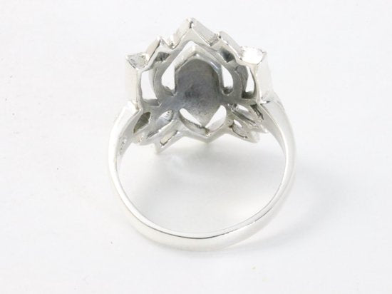 Zilveren lotus bloem ring afbeelding 3