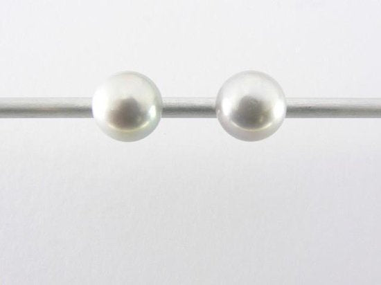Zilveren oorstekers met natuurlijke grijze zoetwaterparel afbeelding 1