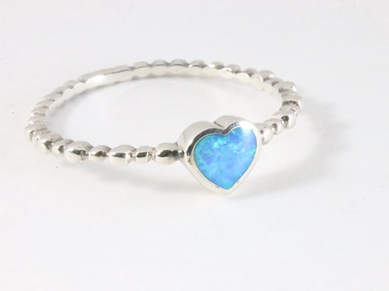 Fijne zilveren ring met Australische opaal afbeelding 1