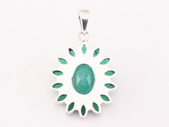 Zilveren hanger met smaragd afbeelding 3