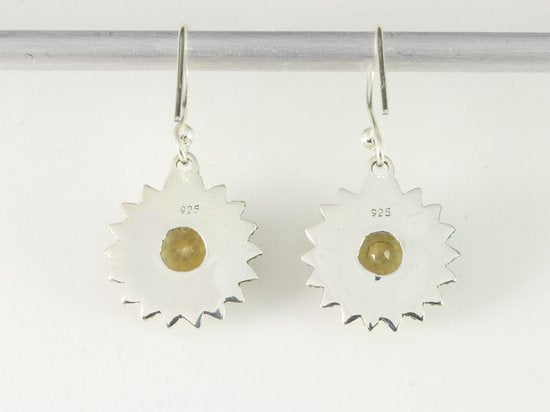 Bewerkte zilveren oorbellen met citrien afbeelding 3