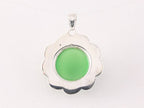Bewerkte zilveren hanger met groene opaal afbeelding 3