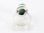 Bewerkte ovale zilveren ring met malachiet afbeelding 3