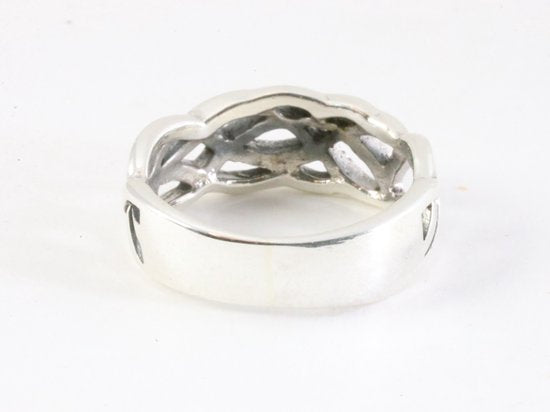 Opengewerkte zilveren ring afbeelding 3