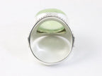 Zware bewerkte zilveren ring met prehniet afbeelding 3