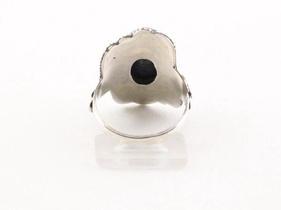 Bewerkte zilveren ring met sodaliet afbeelding 3