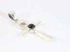 Fijne zilveren ankh hanger met onyx afbeelding 2