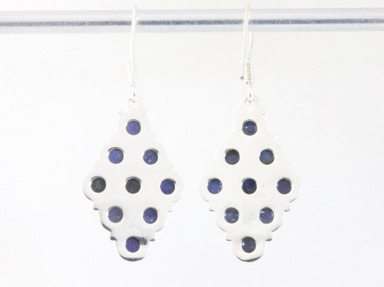 Bewerkte zilveren oorbellen met lapis lazuli afbeelding 3