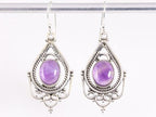 Opengewerkte zilveren oorbellen met amethist afbeelding 4