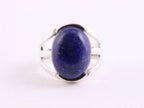 Opengewerkte zilveren ring met lapis lazuli afbeelding 4