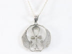 Bewerkte zilveren ankh hanger aan ketting afbeelding 3