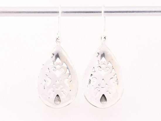 Traditionele bewerkte zilveren oorbellen met 18k gouden decoratie afbeelding 3