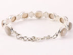 Zware zilveren armband met grijze maansteen afbeelding 3